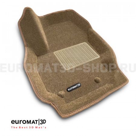 Текстильные 3D коврики Euromat3D Business в салон для Volvo XC 60 (2008-2017) № EMC3D-005505T Бежевые